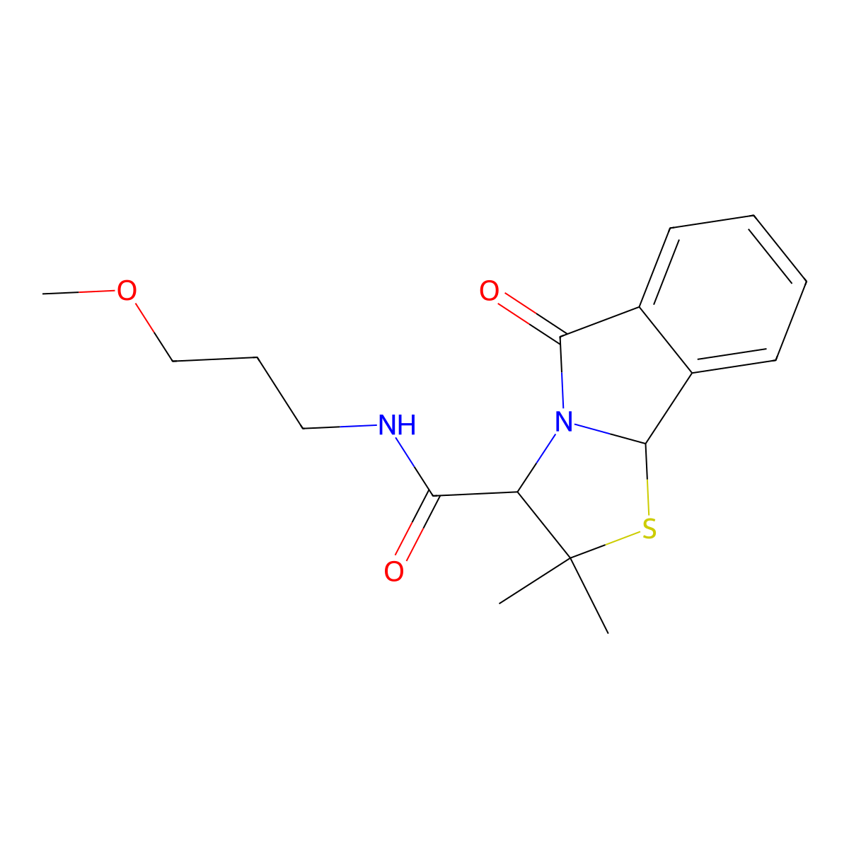 (3R)-N-(3-methoxypropyl)-2,2-dimethyl-5-oxo-3,9b-dihydro-[1,3]thiazolo[2,3-a]isoindole-3-carboxamide molecular structure, CAS 1214624-24-4