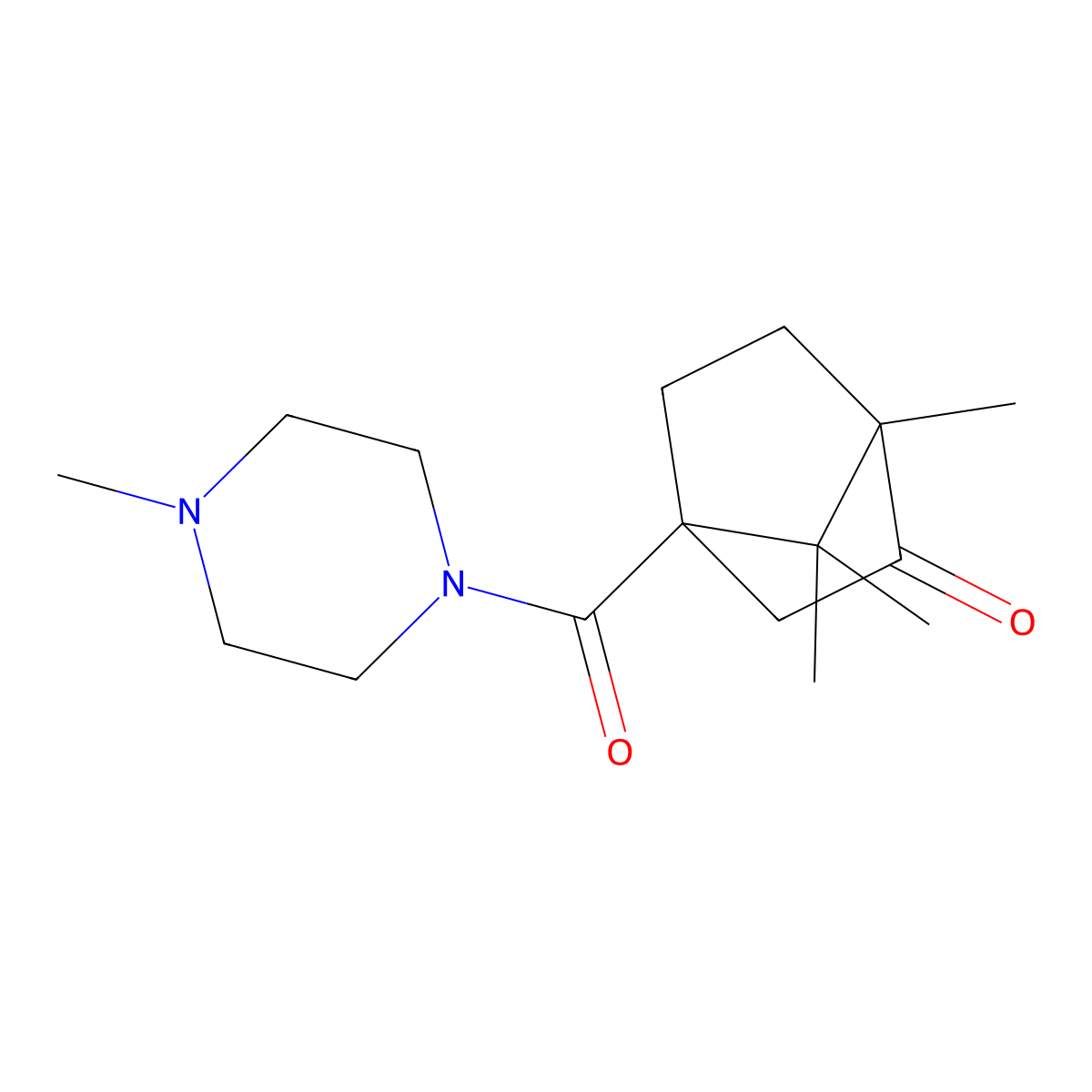 (1S,4S)-1,7,7-trimethyl-4-(4-methylpiperazine-1-carbonyl)bicyclo[2.2.1]heptan-2-one molecular structure, CAS 1214626-95-5