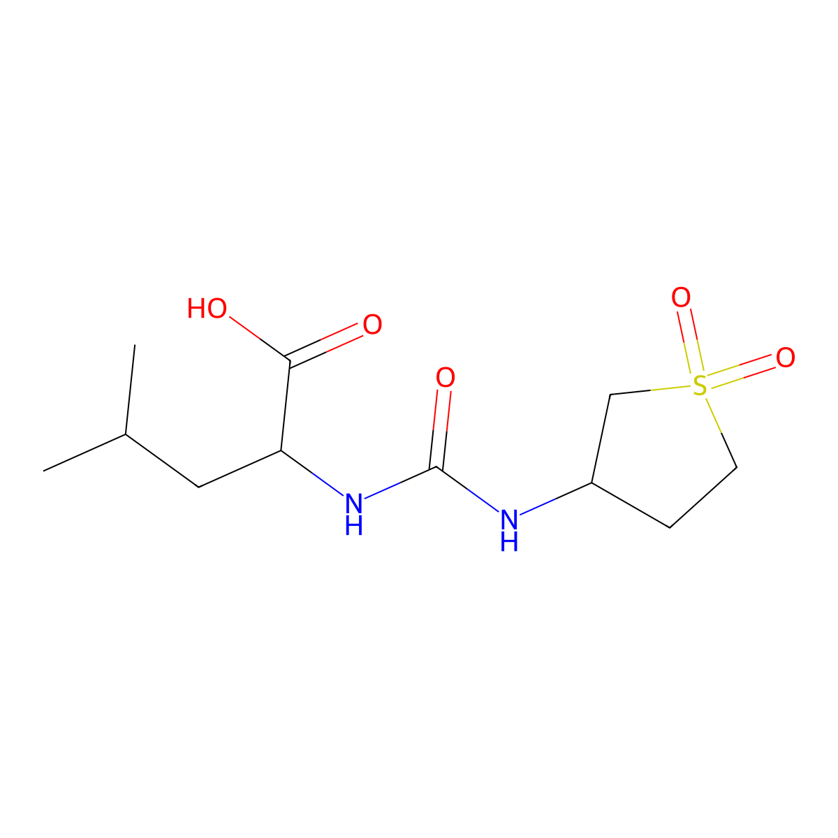 N-{[(1,1-dioxidotetrahydrothien-3-yl)amino]carbonyl}-L-leucine molecular structure, CAS 1214628-91-7