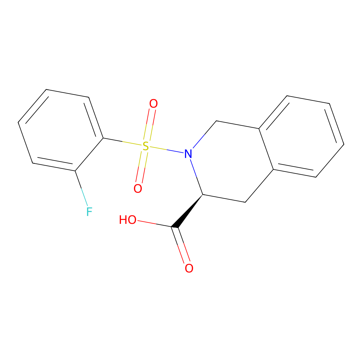 (3S)-2-(2-Fluorobenzenesulfonyl)-1,2,3,4-tetrahydroisoquinoline-3-carboxylic acid molecular structure, CAS 1214629-78-3