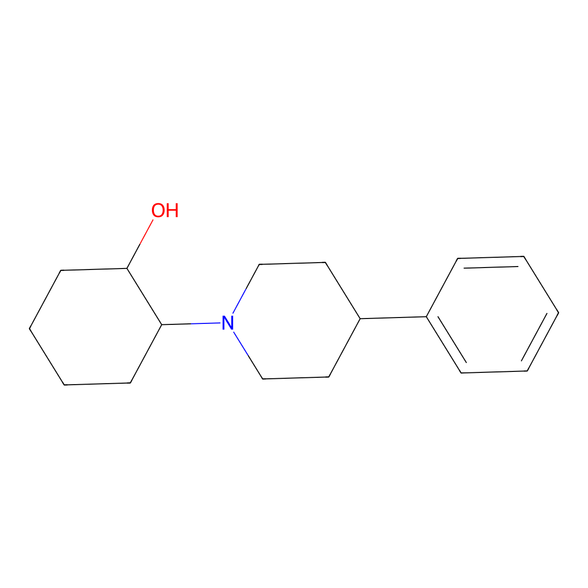 Cyclohexanol,2-(4-phenyl-1-piperidinyl)-,(1R)- molecular structure, CAS 1214630-12-2