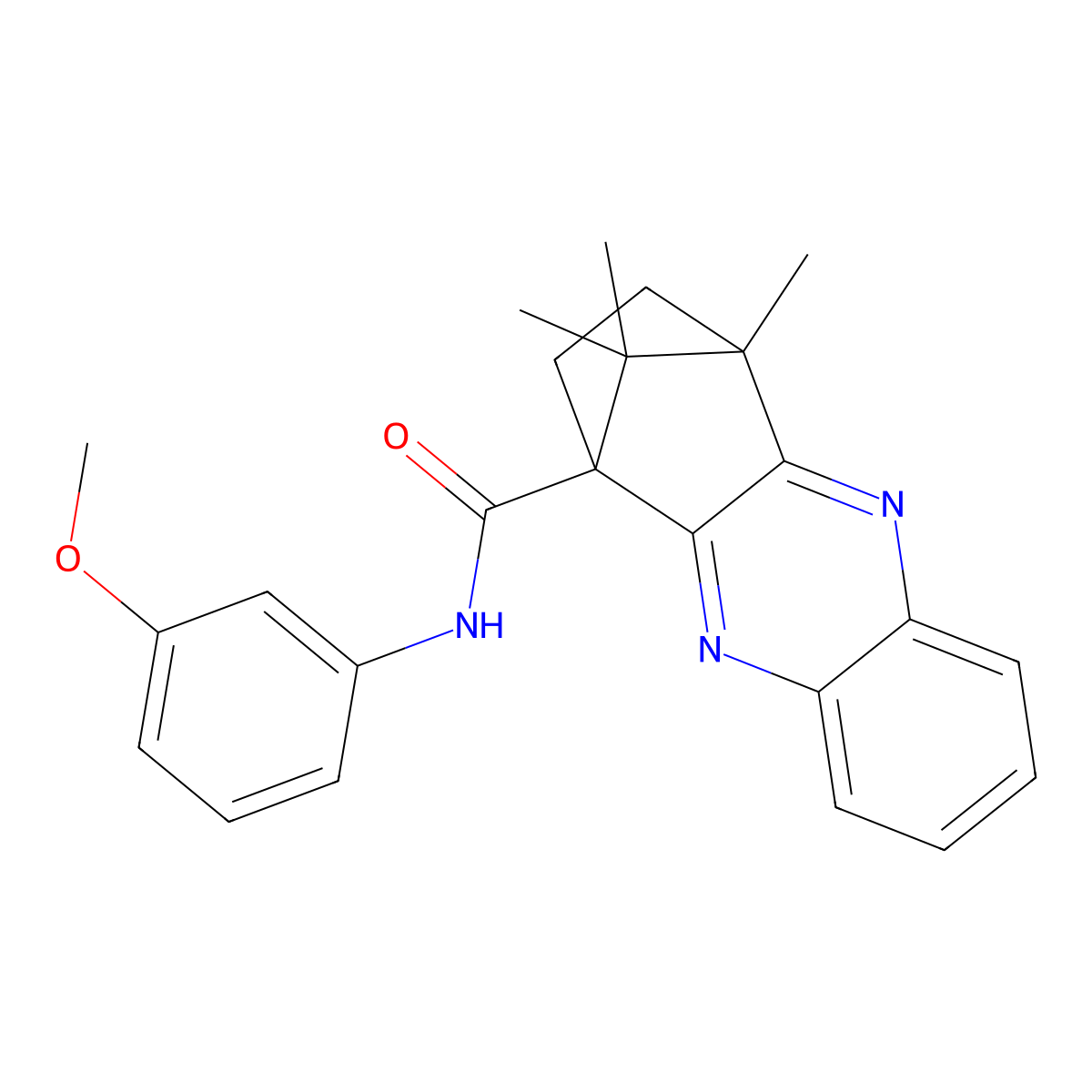 (1R,4S)-N-(3-methoxyphenyl)-4,11,11-trimethyl-1,2,3,4-tetrahydro-1,4-methanophenazine-1-carboxamide molecular structure, CAS 1214631-10-3