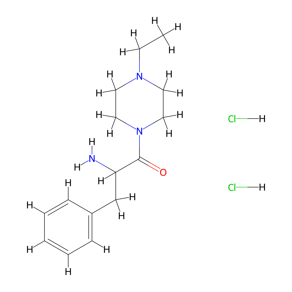 2-Amino-1-(4-ethylpiperazin-1-yl)-3-phenylpropan-1-one dihydrochloride molecular structure, CAS 1214636-82-4