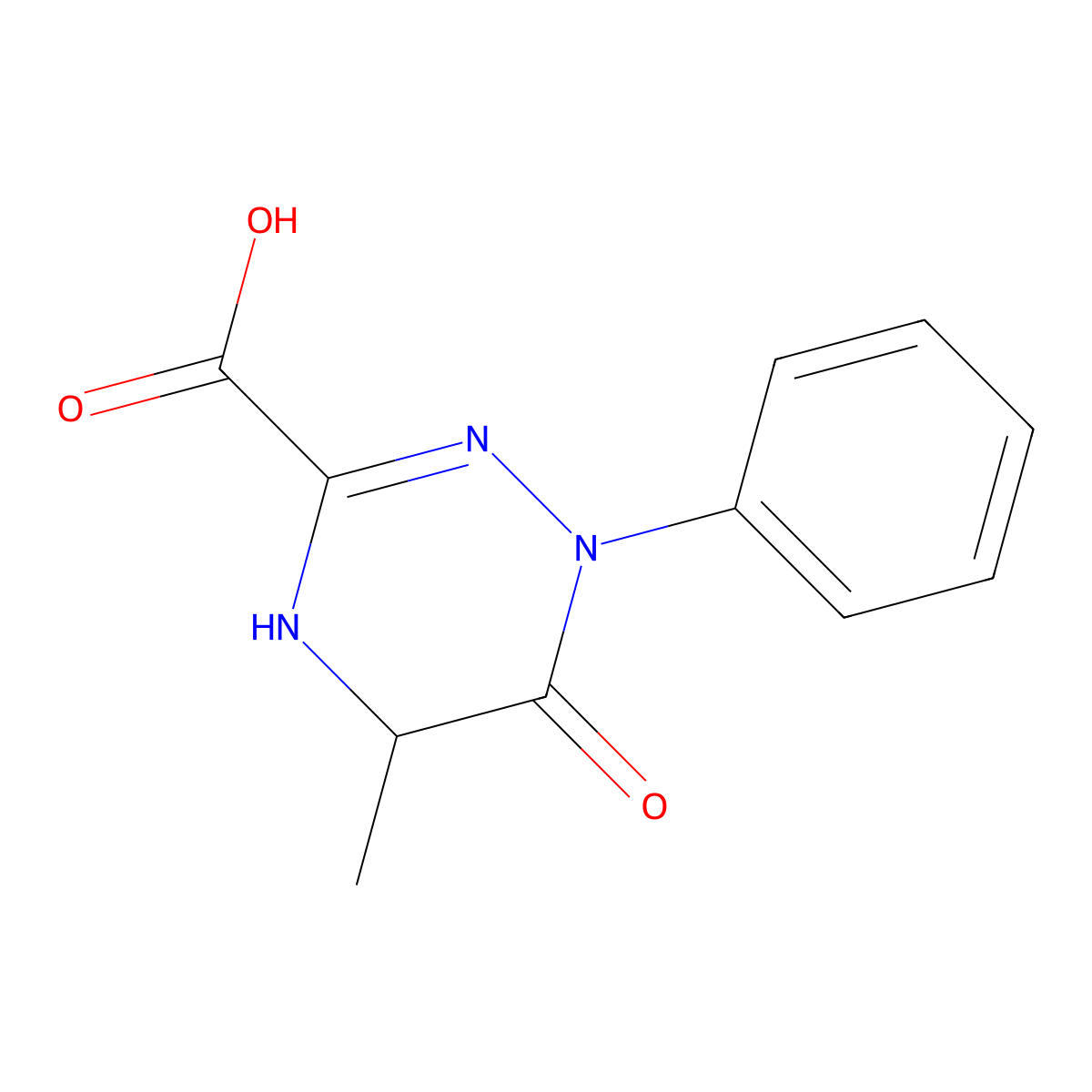 5-Methyl-6-oxo-1-phenyl-1,4,5,6-tetrahydro-1,2,4-triazine-3-carboxylic acid molecular structure, CAS 1214640-04-6