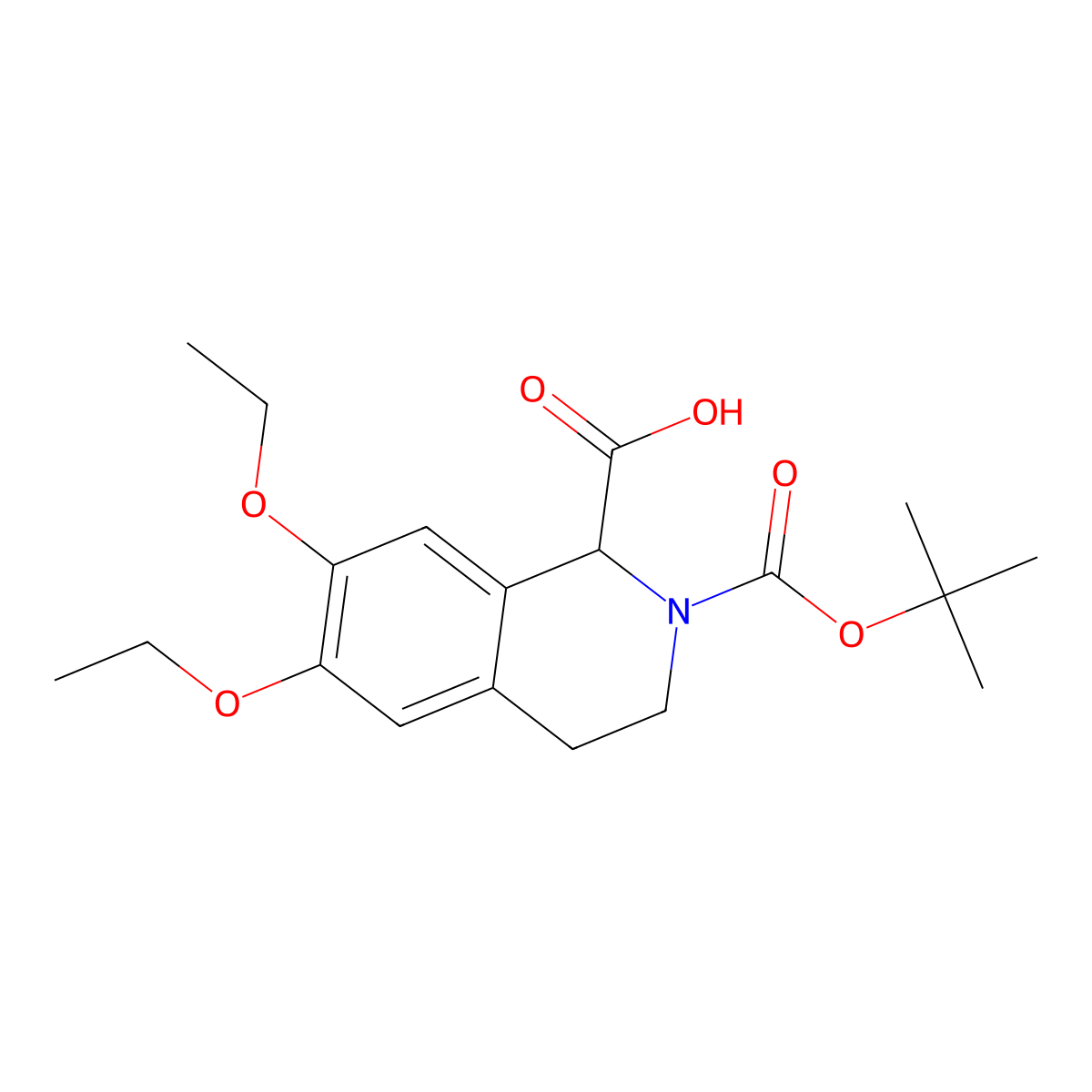 6,7-Diethoxy-3,4-dihydro-1H-isoquinoline-1,2-dicarboxylic acid 2-tert-butyl ester molecular structure, CAS 1214645-14-3