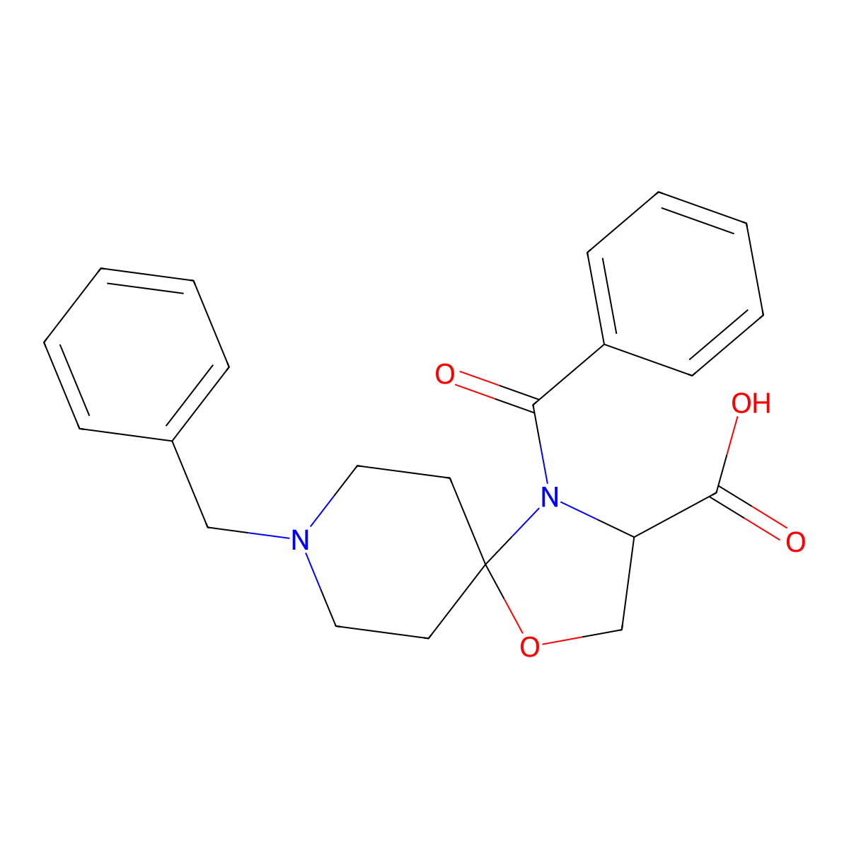 4-Benzoyl-8-benzyl-1-oxa-4,8-diazaspiro[4.5]decane-3-carboxylic acid molecular structure, CAS 1214658-54-4