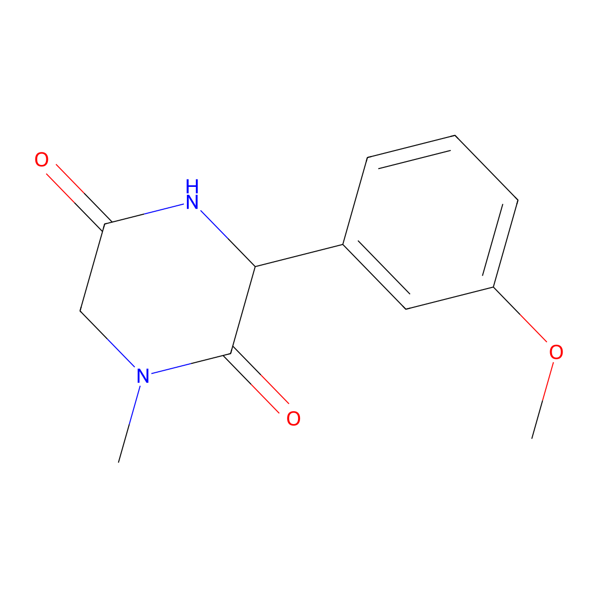 3-(3-Methoxyphenyl)-1-methylpiperazine-2,5-dione molecular structure, CAS 1214658-55-5