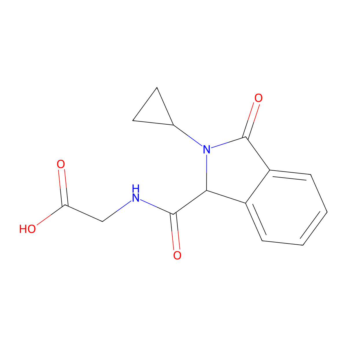 2-[(2-cyclopropyl-3-oxo-2,3-dihydro-1H-isoindol-1-yl)formamido]acetic acid molecular structure, CAS 1214661-19-4