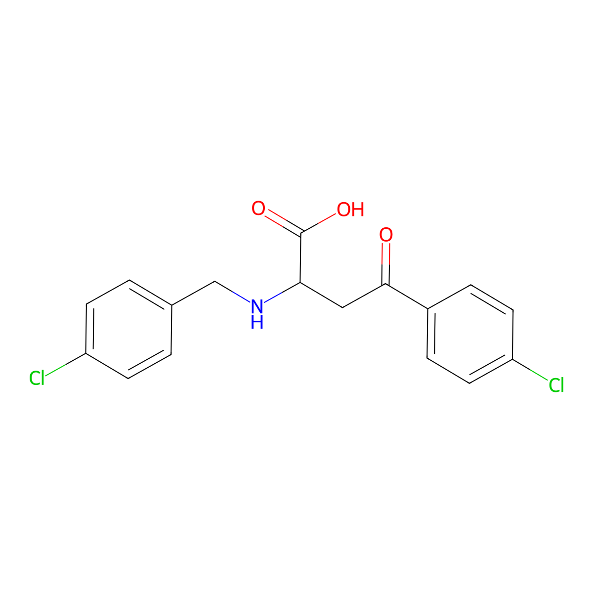2-[(4-Chlorobenzyl)amino]-4-(4-chlorophenyl)-4-oxobutanoic acid molecular structure, CAS 1214666-08-6