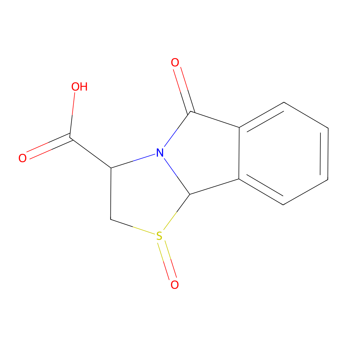 5-Oxo-2,3,5,9b-tetrahydro[1,3]thiazolo[2,3-a]isoindole-3-carboxylic acid 1-oxide molecular structure, CAS 1214666-23-5