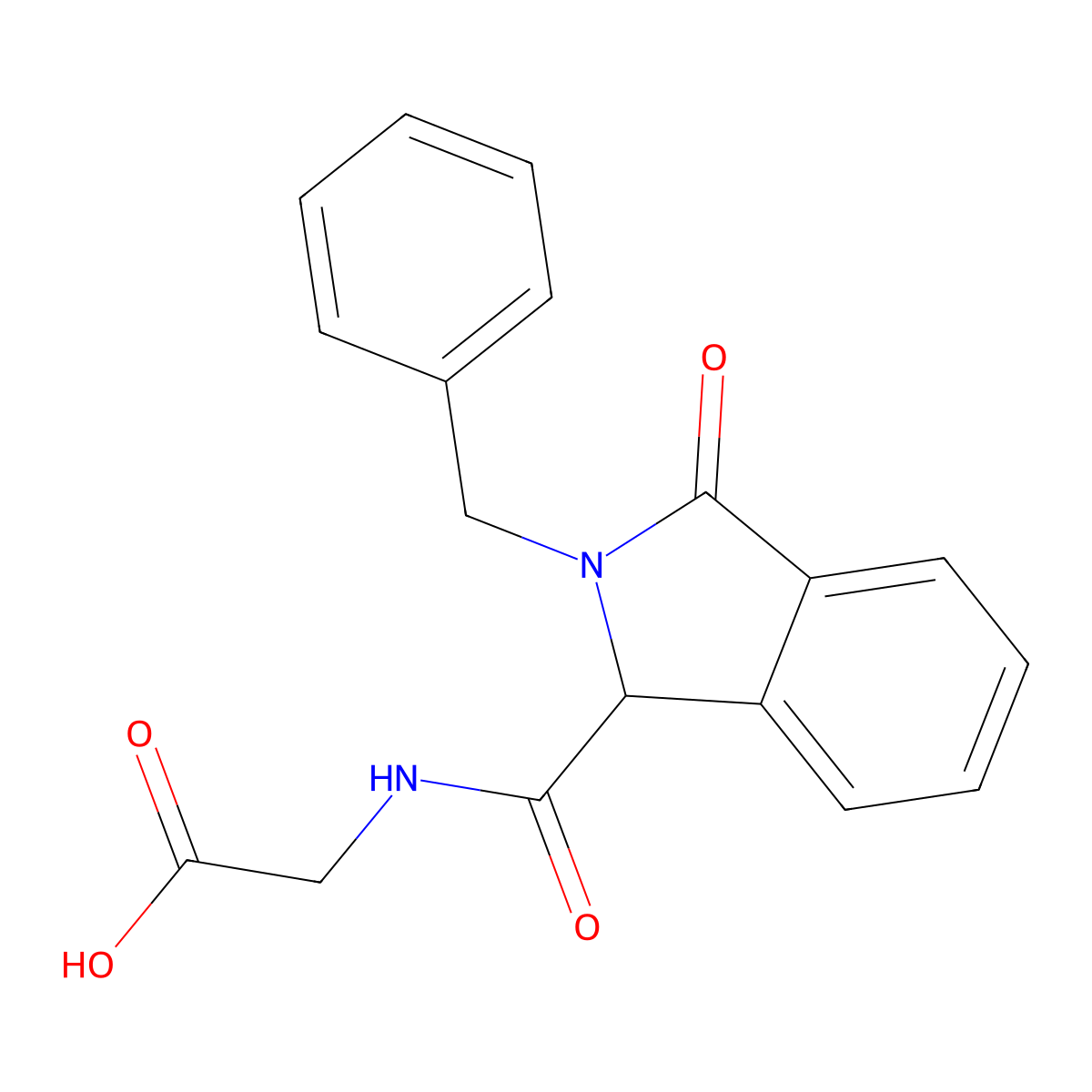2-[(2-benzyl-3-oxo-2,3-dihydro-1H-isoindol-1-yl)formamido]acetic acid molecular structure, CAS 1214672-48-6