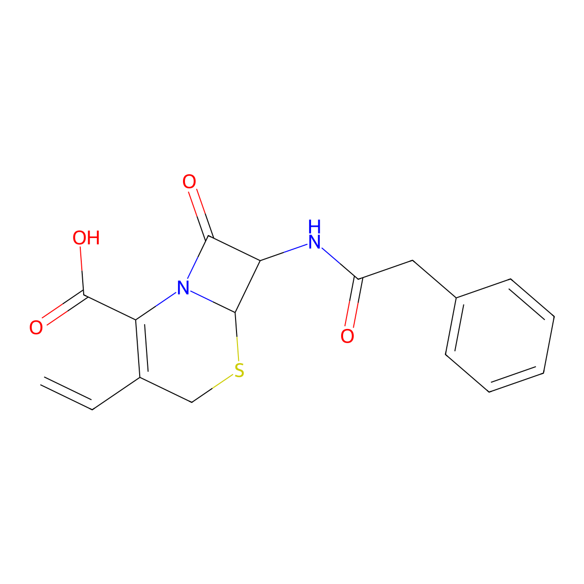 3-Ethenyl-8-oxo-7-[(phenylacetyl)amino]-5-thia-1-azabicyclo[4.2.0]oct-2-ene-2-carboxylic acid molecular structure, CAS 1214675-03-2