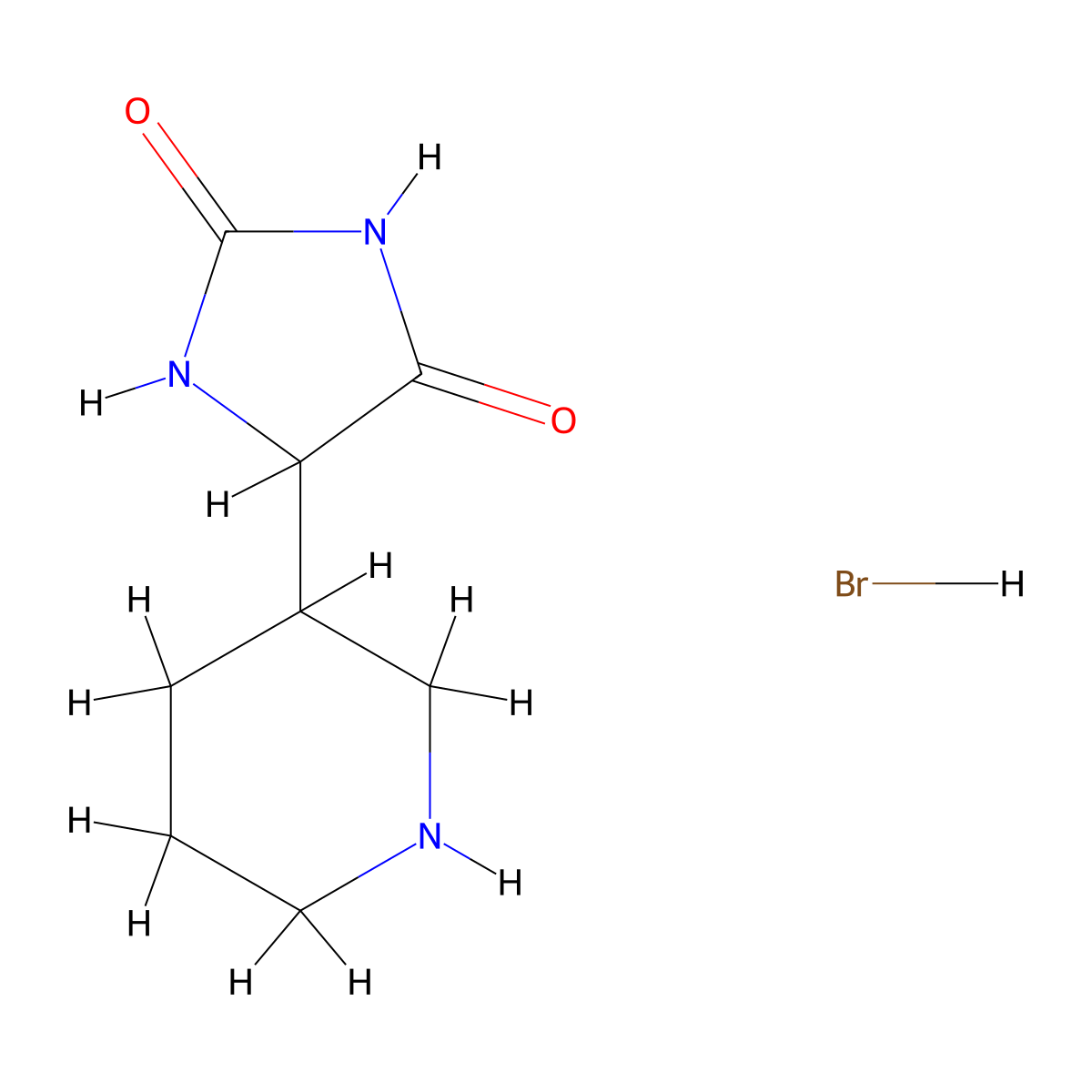 5-(Piperidin-3-yl)imidazolidine-2,4-dione hydrobromide molecular structure, CAS 1214682-74-2