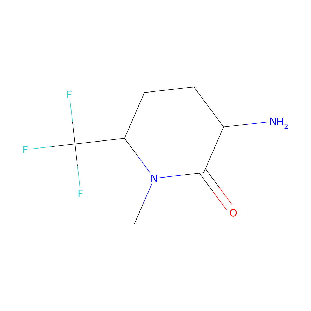 3-Amino-1-methyl-6-(trifluoromethyl)piperidin-2-one molecular structure, CAS 1214684-43-1