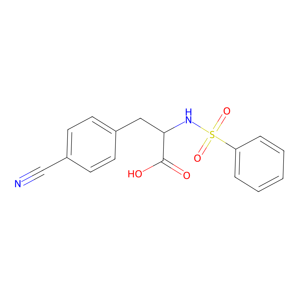 3-(4-Cyanophenyl)-2-[(phenylsulfonyl)amino]propanoic acid molecular structure, CAS 1214694-25-3