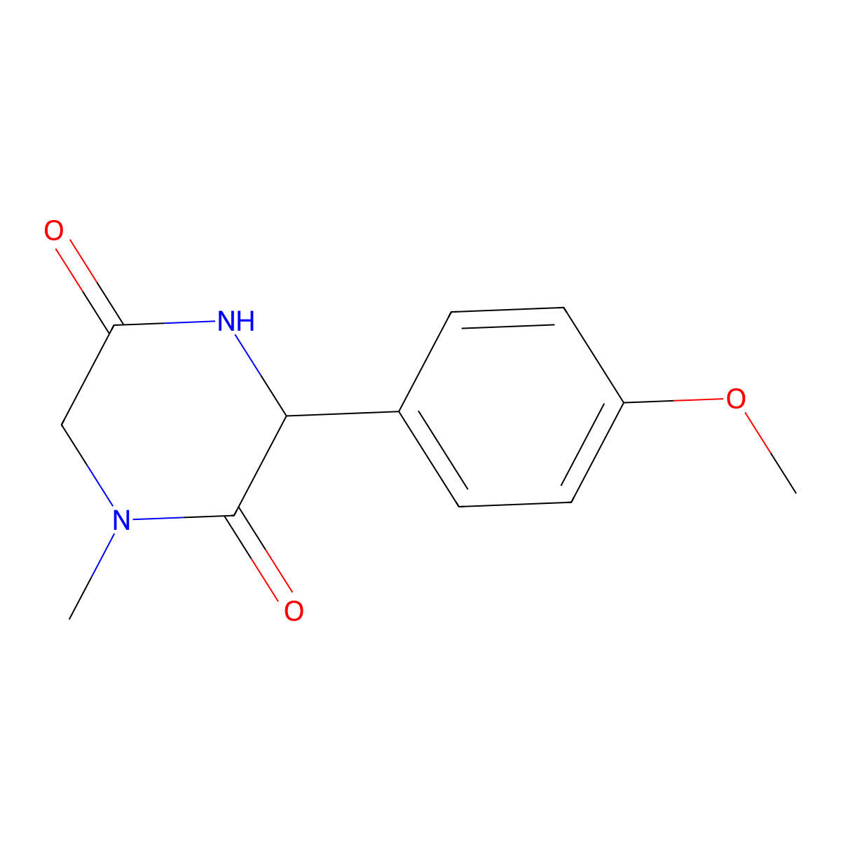 3-(4-Methoxyphenyl)-1-methylpiperazine-2,5-dione molecular structure, CAS 1214695-74-5