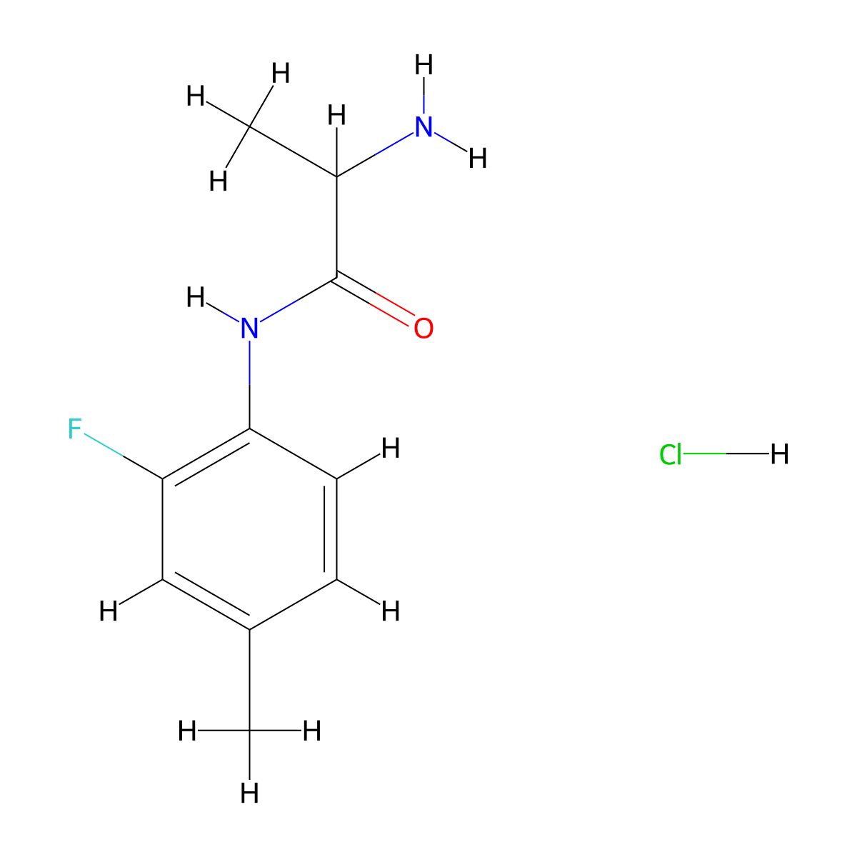 N~1~-(2-Fluoro-4-methylphenyl)alaninamide hydrochloride molecular structure, CAS 1214702-91-6