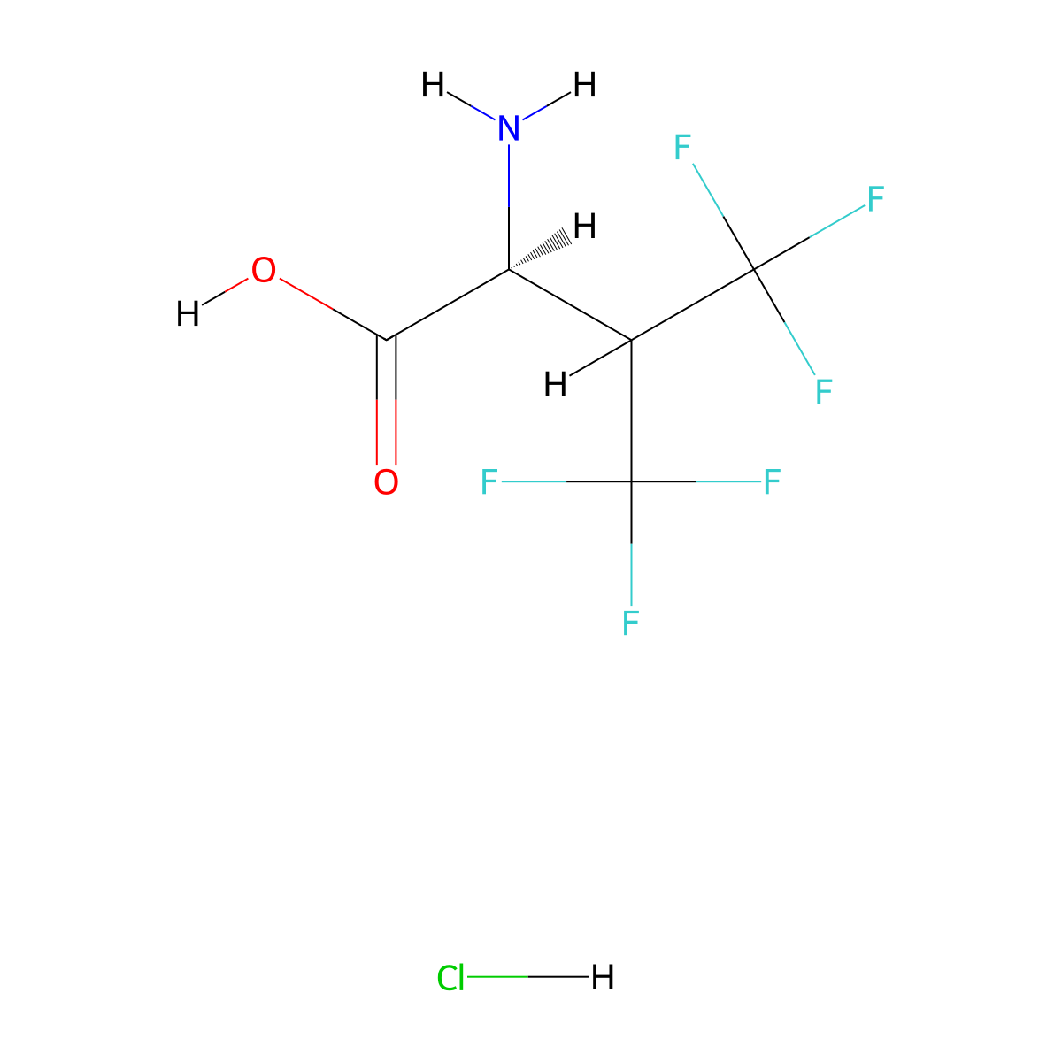 4,4,4,4',4',4'-Hexafluorovaline hydrochloride molecular structure, CAS 1214705-90-4