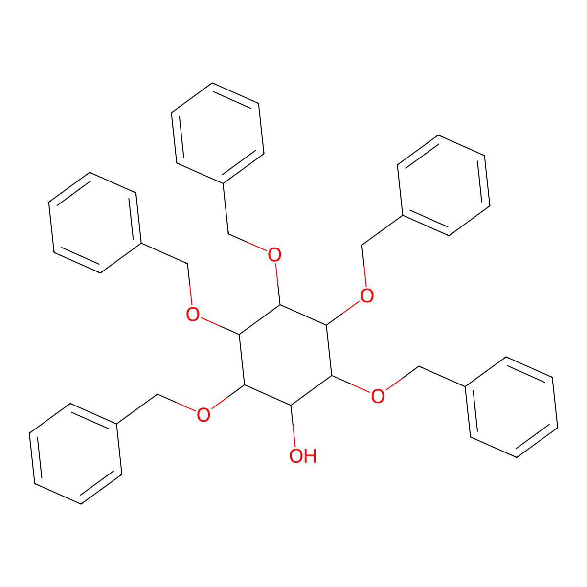 2,3,4,5,6-Pentakis(benzyloxy)cyclohexanol molecular structure, CAS 1214712-28-3