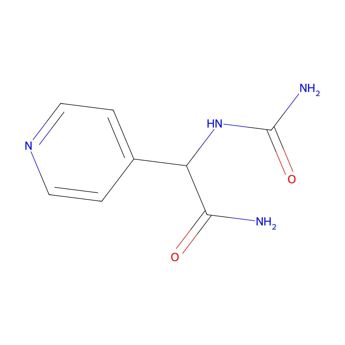 2-[(Aminocarbonyl)amino]-2-pyridin-4-ylacetamide molecular structure, CAS 1214715-81-7