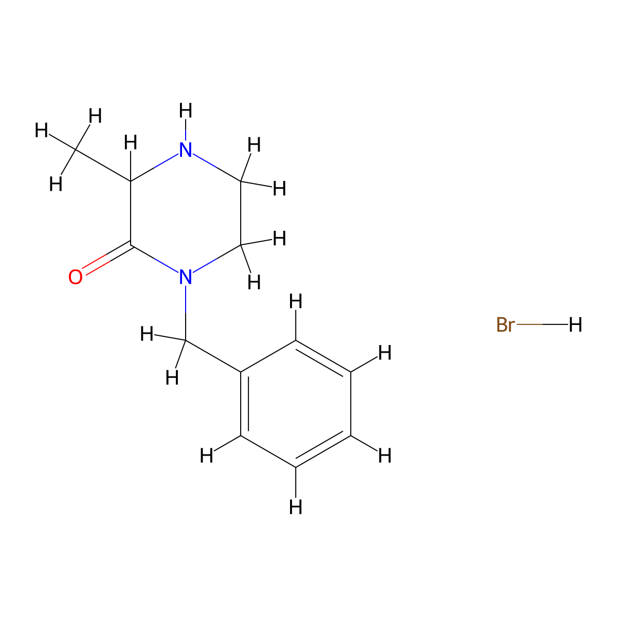 1-Benzyl-3-methyl-2-piperazinone hydrobromide molecular structure, CAS 1214717-49-3