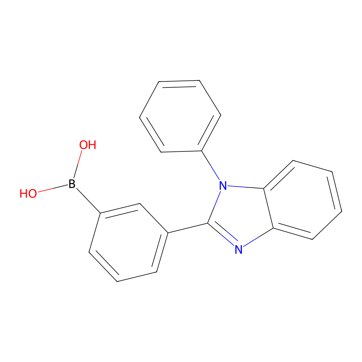(3-(1-Phenyl-1H-benzo[d]imidazol-2-yl)phenyl)boronic acid molecular structure, CAS 1214723-26-8