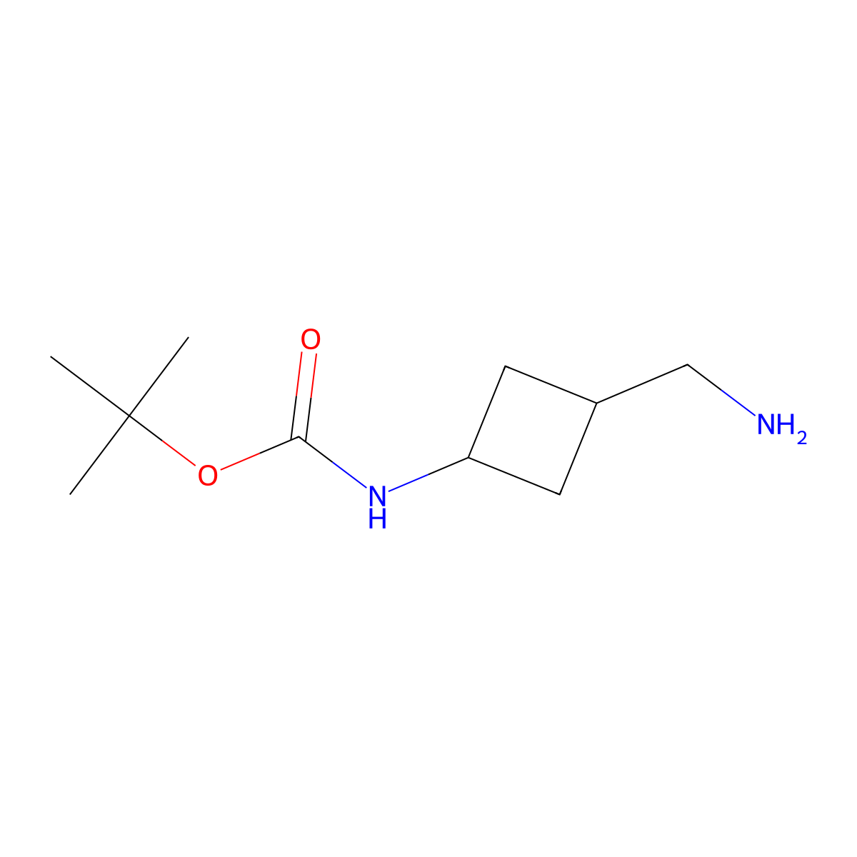 tert-Butyl (3-(aminomethyl)cyclobutyl)carbamate molecular structure, CAS 1214727-57-7