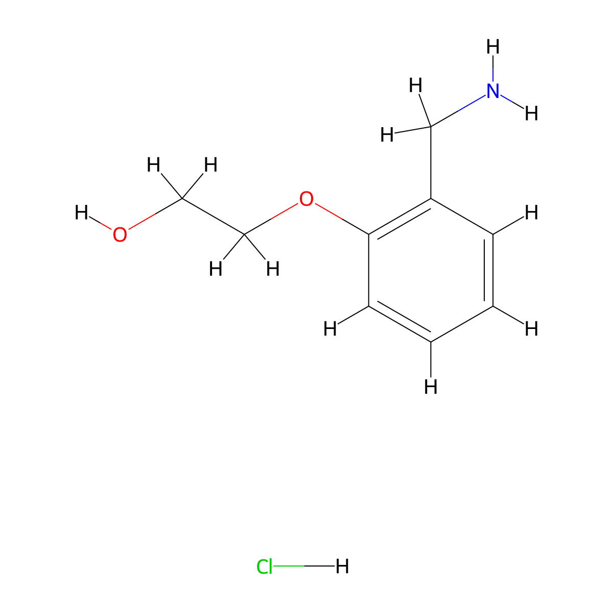 2-[2-(Aminomethyl)phenoxy]ethanol hydrochloride molecular structure, CAS 1214728-58-1