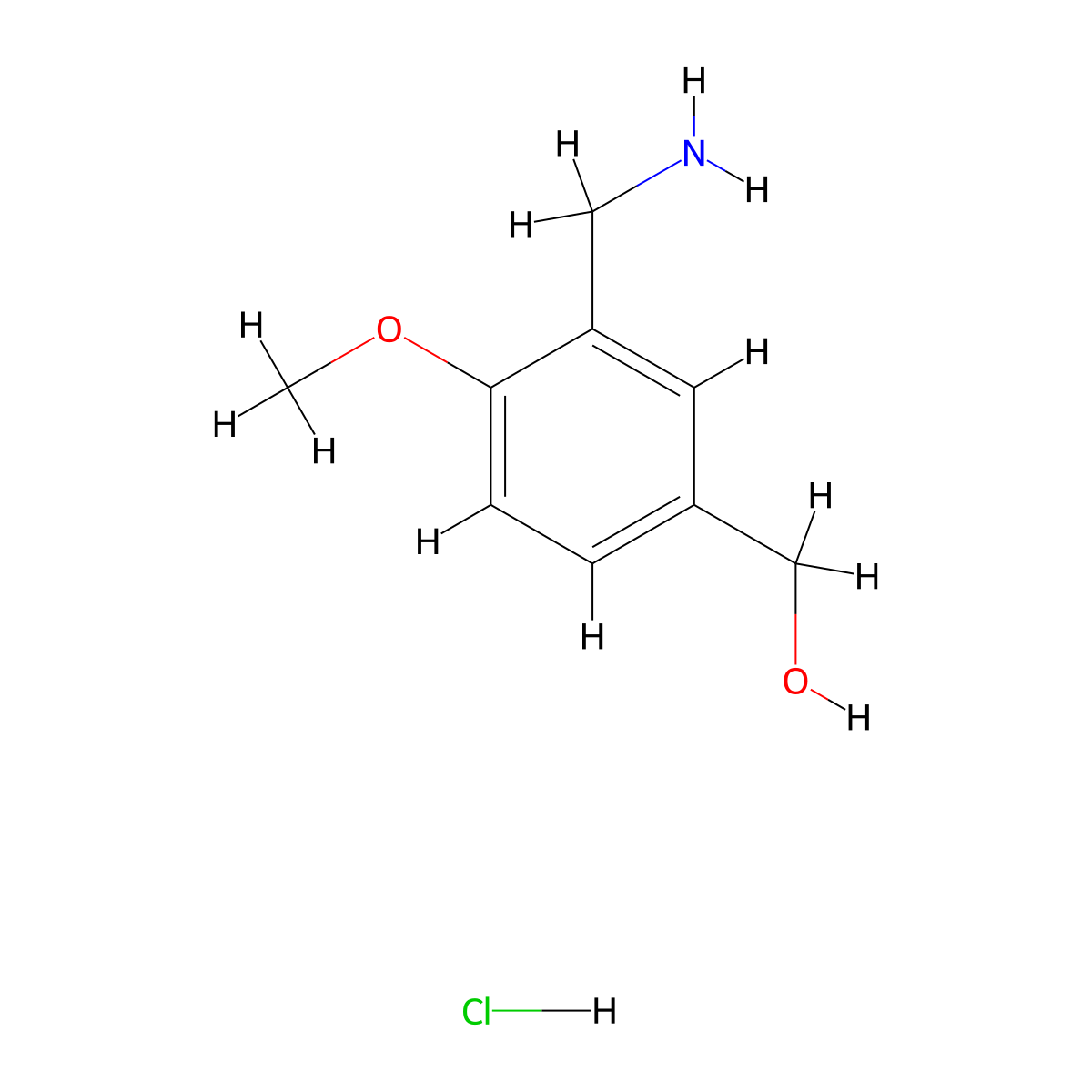 [3-(Aminomethyl)-4-methoxyphenyl]methanol hydrochloride molecular structure, CAS 1214728-63-8