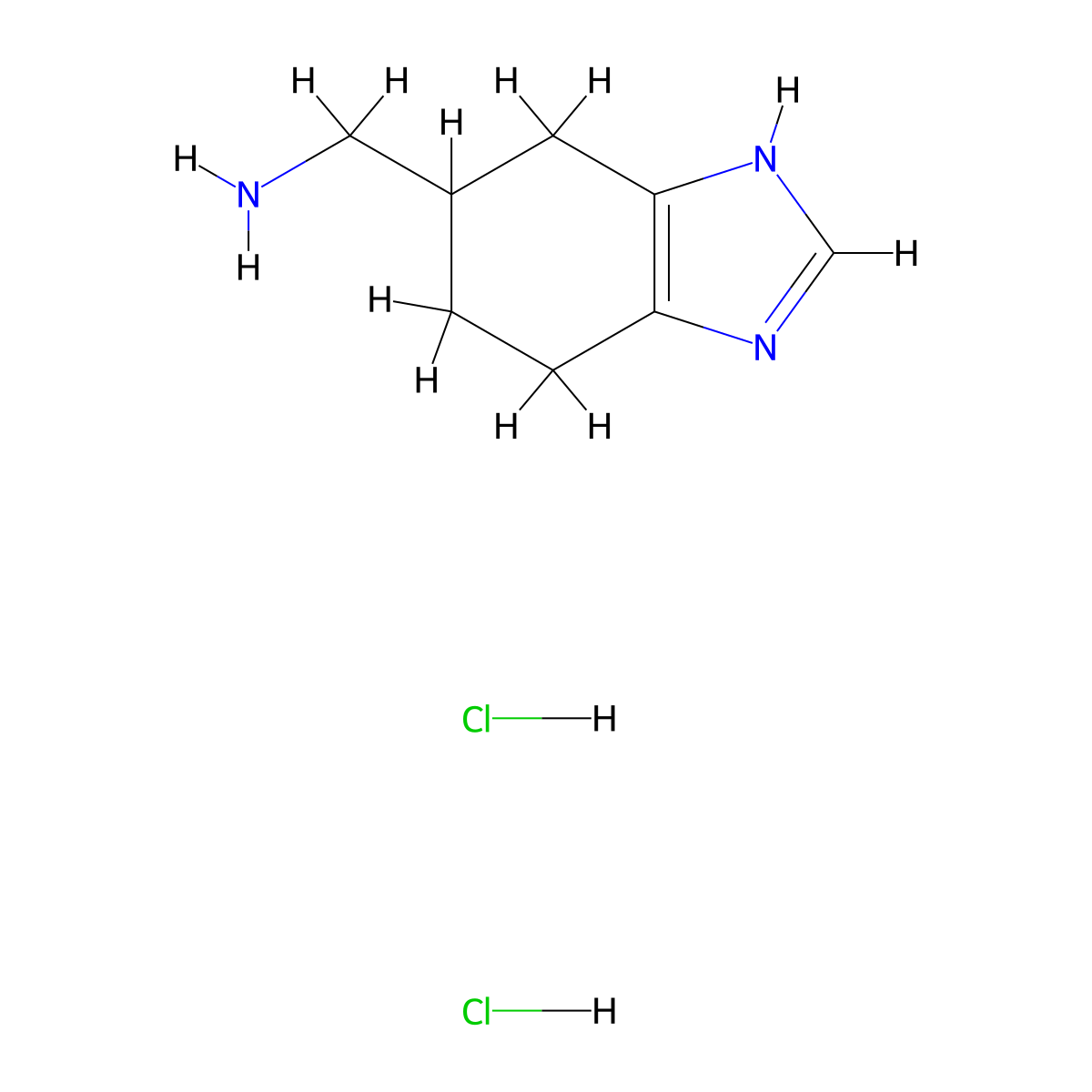 1-(4,5,6,7-tetrahydro-1H-benzimidazol-5-yl)methylamine dihydrochloride molecular structure, CAS 1214729-72-2