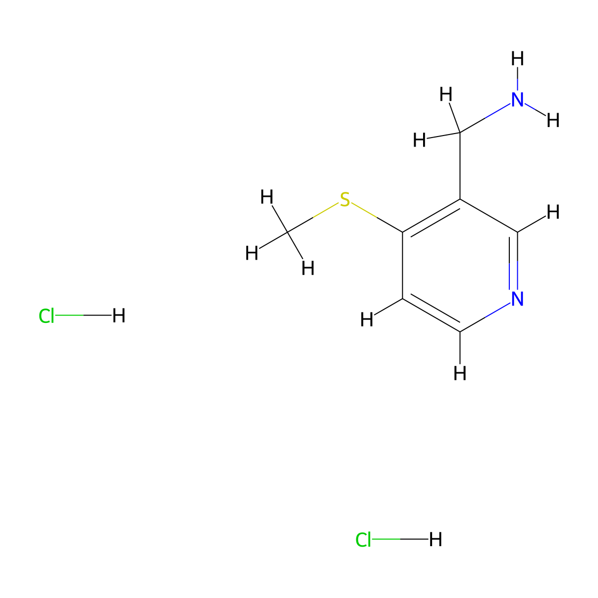 (4-Methylsulfanylpyridin-3-yl)methanamine;dihydrochloride molecular structure, CAS 1214729-74-4