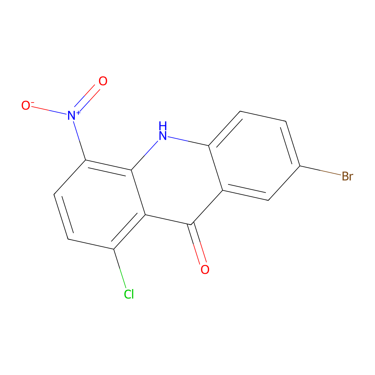 7-Bromo-1-chloro-4-nitro-9,10-dihydroacridin-9-one molecular structure, CAS 1214736-09-0