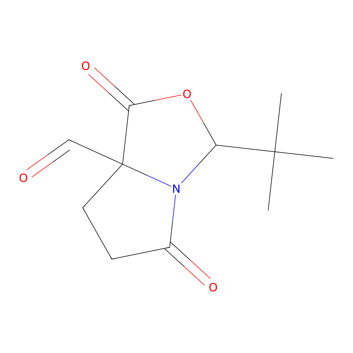 (3R,7aR)-3-(1,1-Dimethylethyl)dihydro-1,5-dioxo-1H,3H-pyrrolo[1,2-c]oxazole-7a(5H)-carboxaldehyde molecular structure, CAS 1214741-19-1
