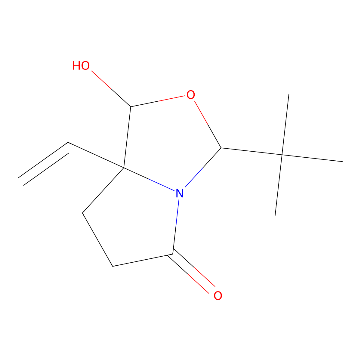 (3R,7aR)-3-(tert-butyl)-1-hydroxy-7a-vinyltetrahydropyrrolo[1,2-c]oxazol-5(3H)-one molecular structure, CAS 1214741-21-5