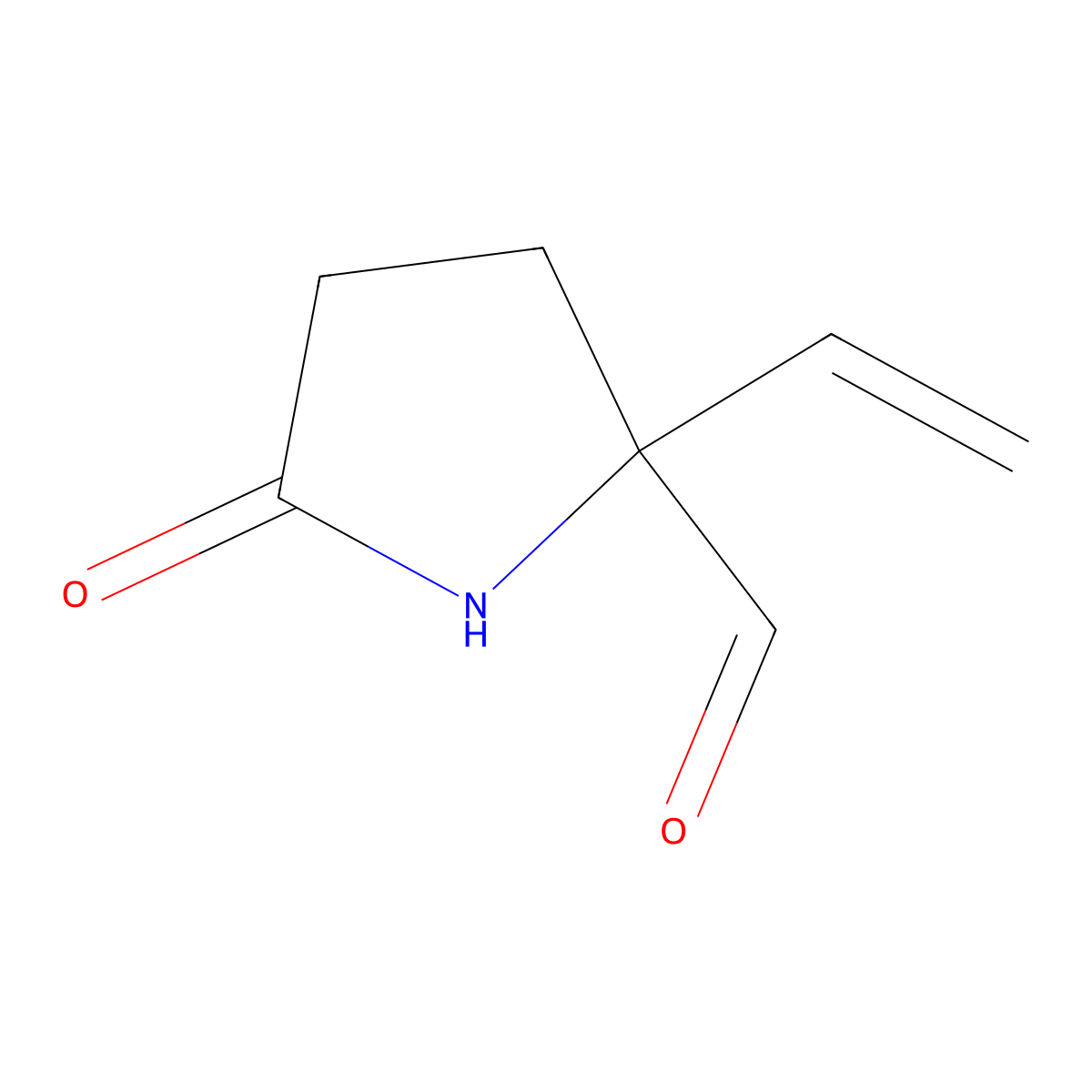 (R)-5-Oxo-2-vinylpyrrolidine-2-carbaldehyde molecular structure, CAS 1214741-22-6