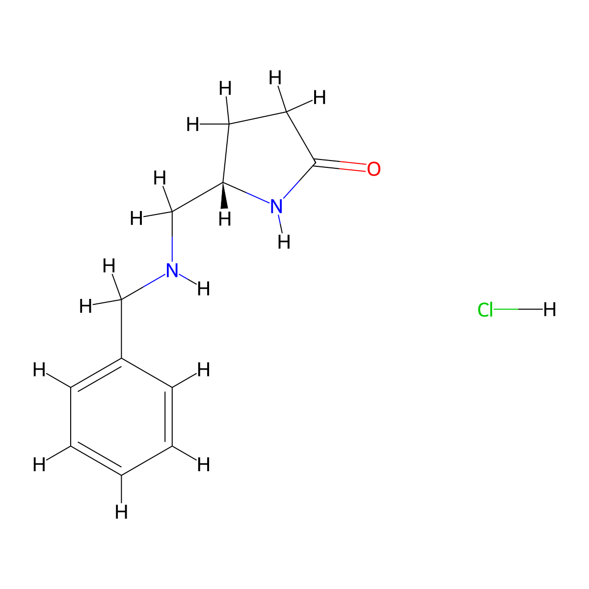 (5S)-5-[(Benzylamino)methyl]-2-pyrrolidinone hydrochloride molecular structure, CAS 1214741-24-8
