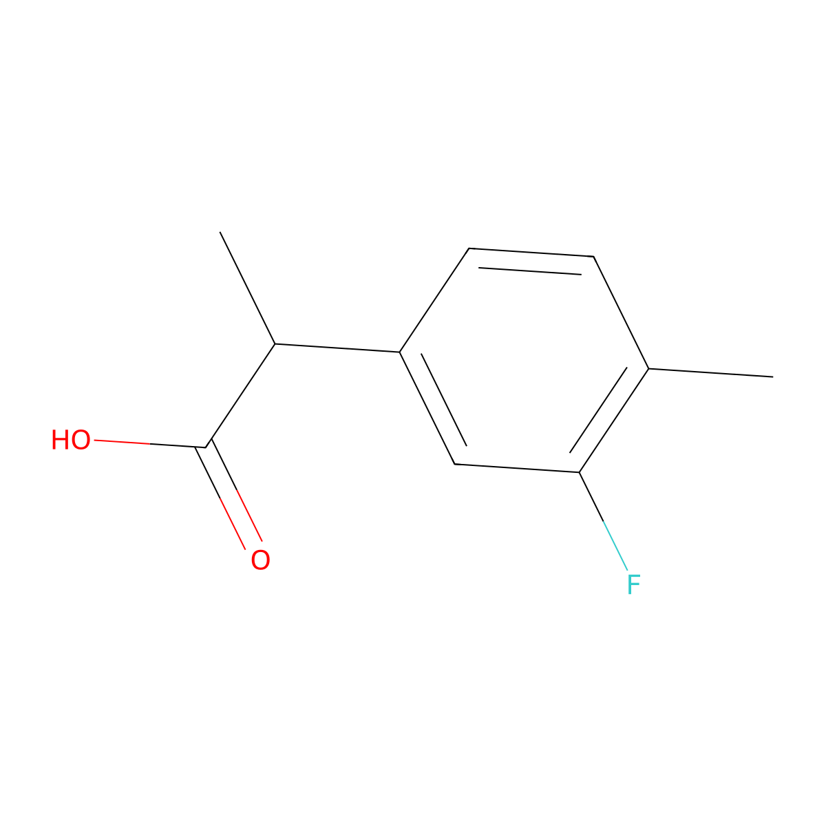 2-(3-Fluoro-4-methylphenyl)propanoic acid molecular structure, CAS 1214747-06-4