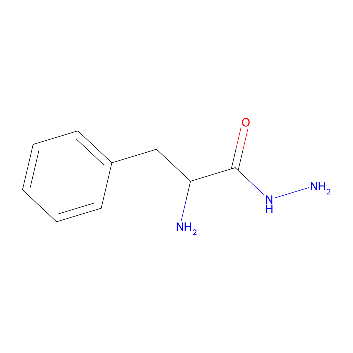 (2R)-2-amino-3-phenylpropanehydrazide molecular structure, CAS 121475-84-1