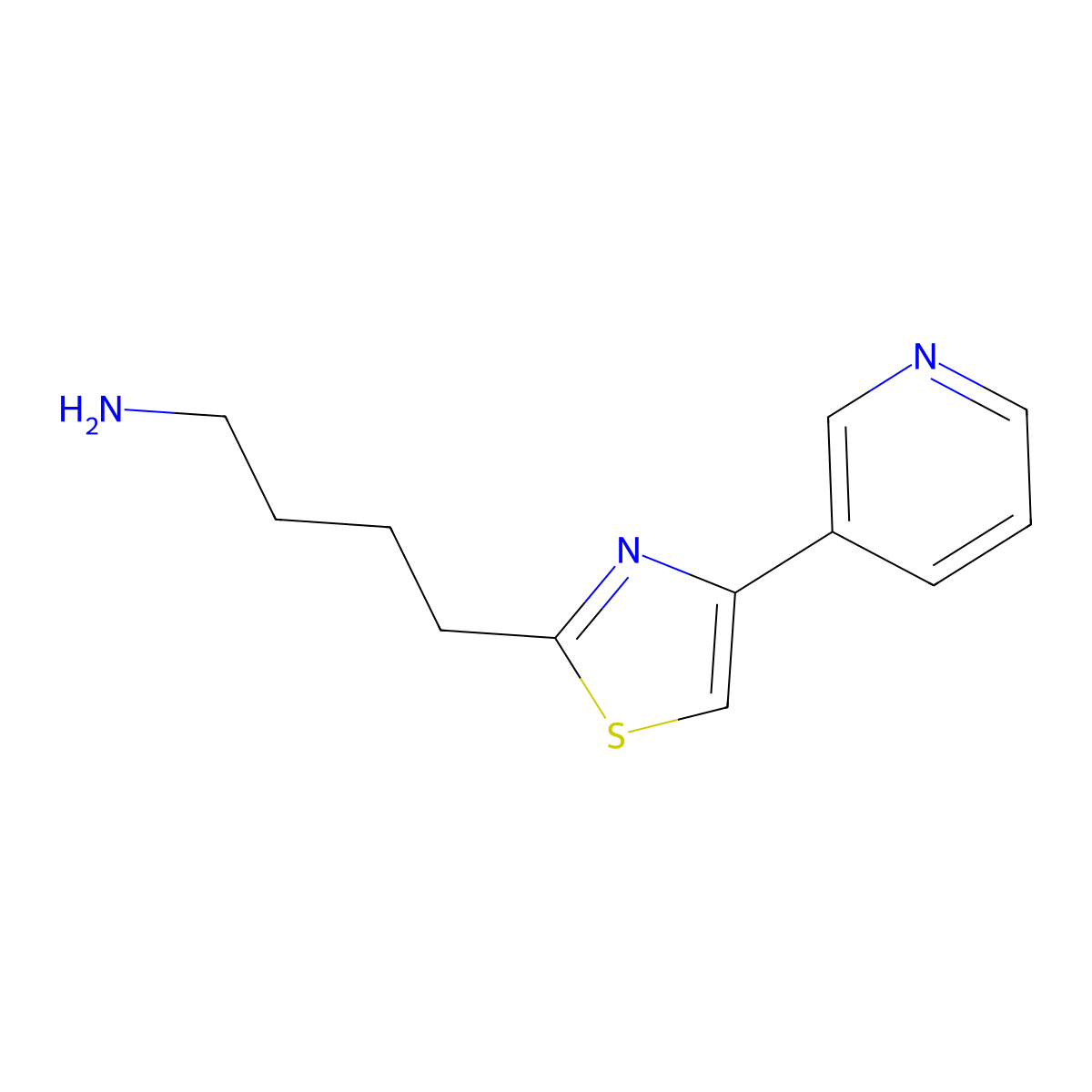 4-[4-(Pyridin-3-yl)-1,3-thiazol-2-yl]butan-1-amine molecular structure, CAS 1214757-29-5