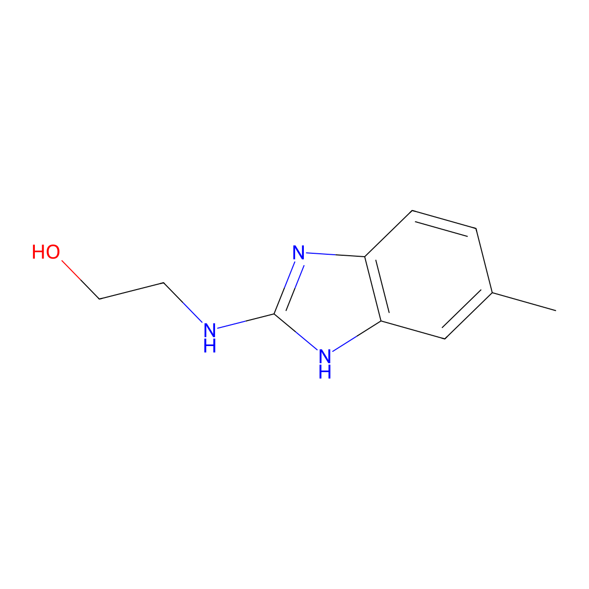 2-(5-Methyl-1H-benzoimidazol-2-ylamino)-ethanol molecular structure, CAS 121477-75-6
