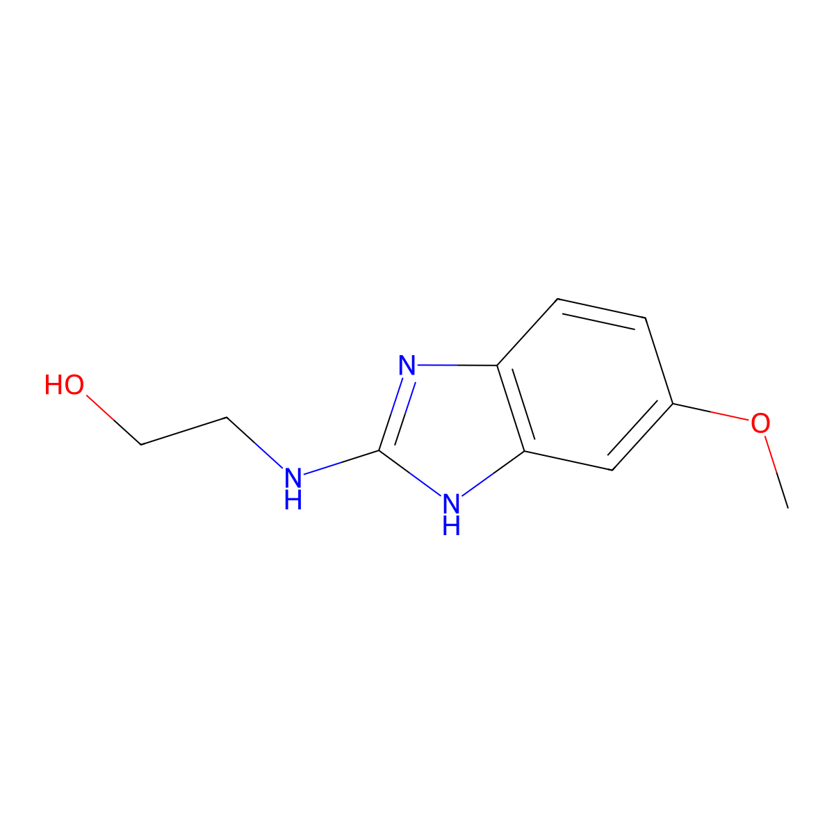 2-[(6-methoxy-1H-benzimidazol-2-yl)amino]ethanol molecular structure, CAS 121477-76-7