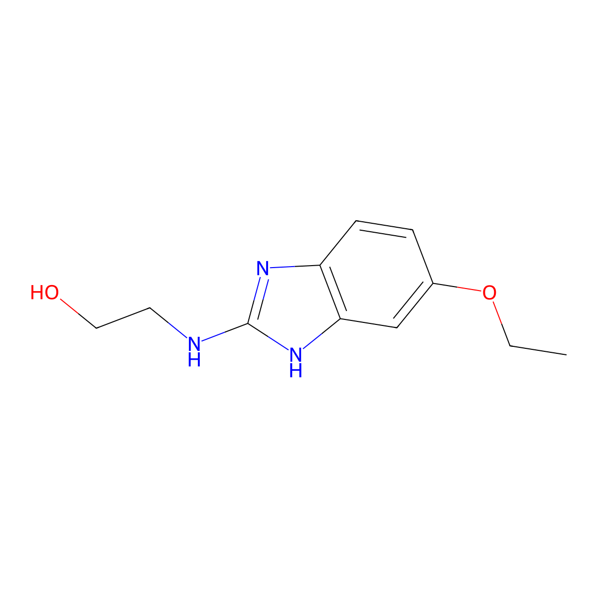 2-(5-Ethoxy-1H-benzoimidazol-2-ylamino)-ethanol molecular structure, CAS 121477-79-0