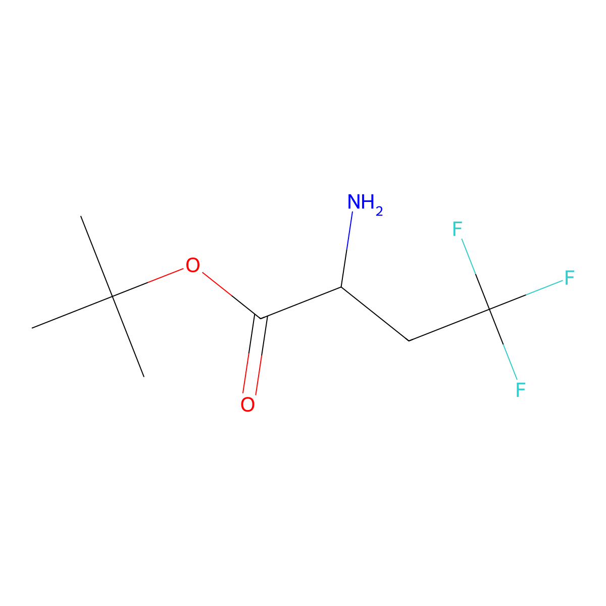 Tert-butyl 2-amino-4,4,4-trifluorobutanoate molecular structure, CAS 1214787-51-5