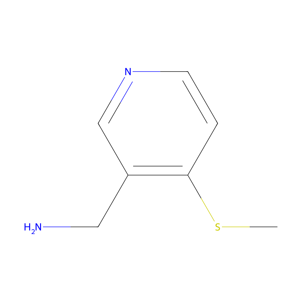 1-[4-(Methylsulfanyl)pyridin-3-yl]methanamine molecular structure, CAS 1214787-66-2