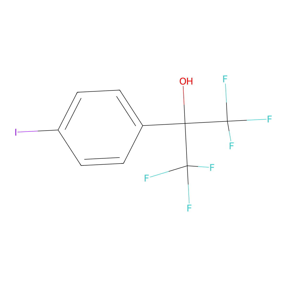 1,1,1,3,3,3-Hexafluoro-2-(4-iodophenyl)propan-2-ol molecular structure, CAS 1214788-34-7