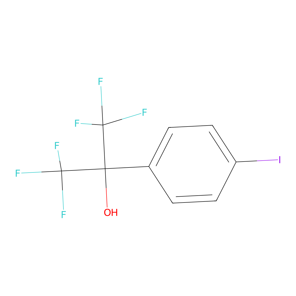 1,1,1,3,3,3-Hexafluoro-2-(4-iodophenyl)propan-2-ol molecular structure, CAS 1214788-34-7