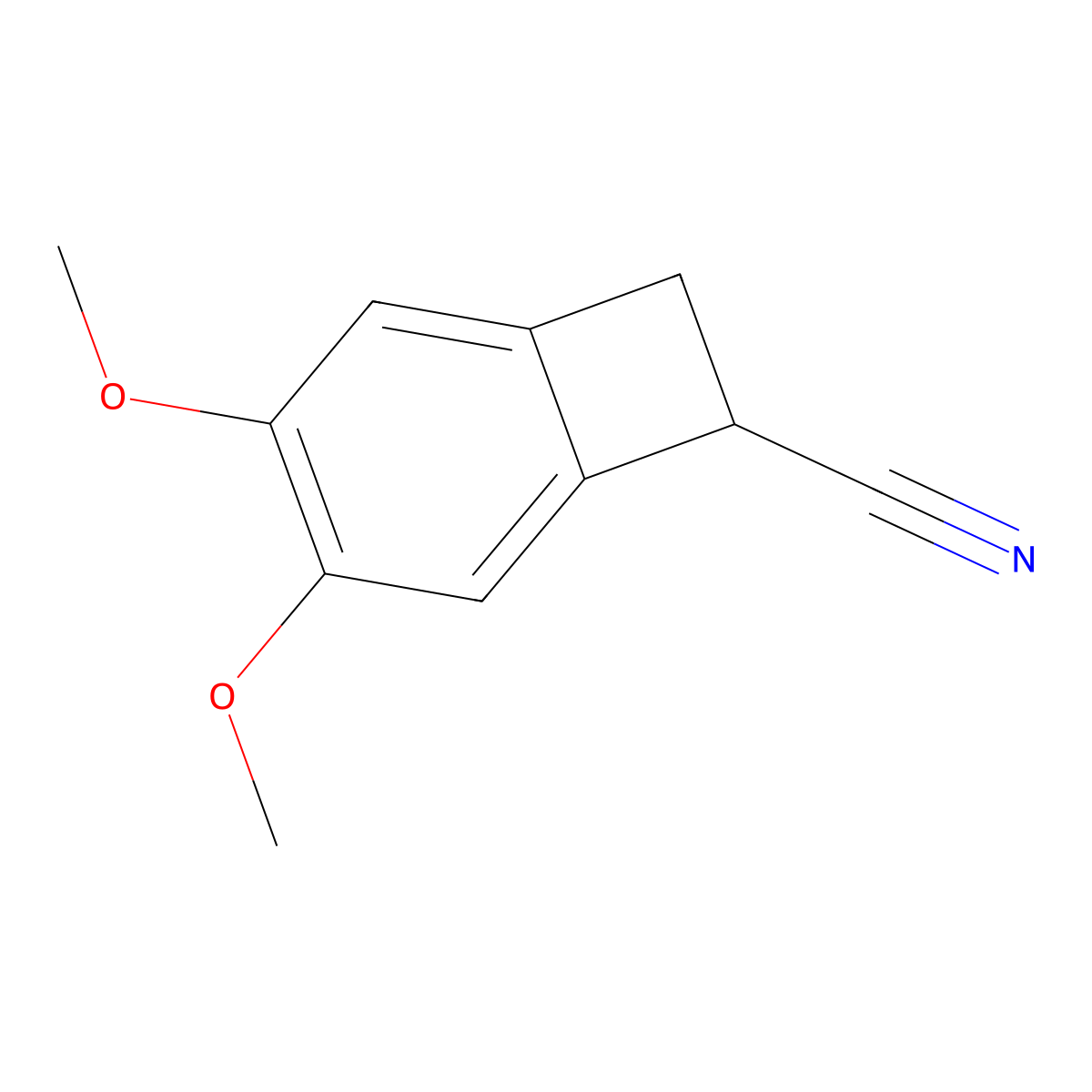 (S)-3,4-Dimethoxybicyclo[4.2.0]octa-1,3,5-triene-7-carbonitrile molecular structure, CAS 1214788-42-7