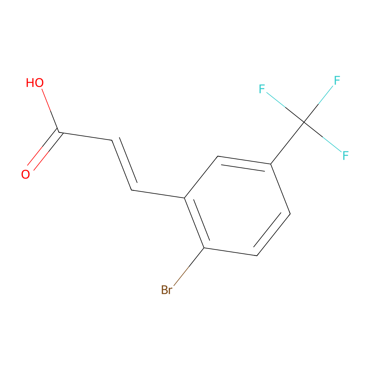 2-Bromo-5-(trifluoromethyl)cinnamic acid molecular structure, CAS 1214790-29-0