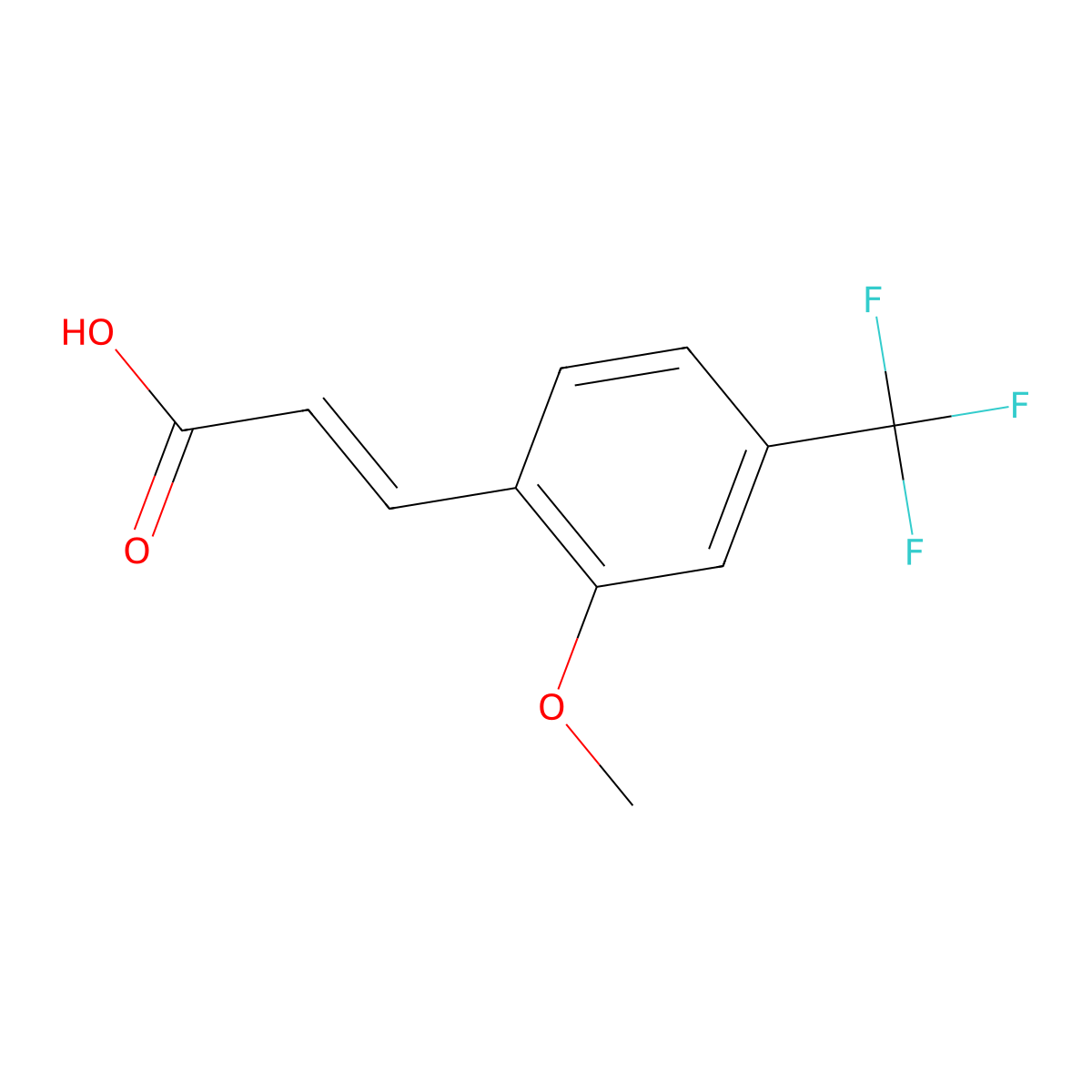 (2E)-3-(2-methoxy-4-(trifluoromethyl)phenyl)prop-2-enoic acid molecular structure, CAS 1214790-33-6