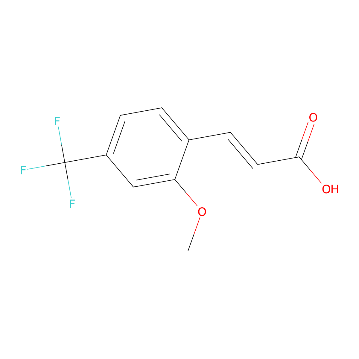 (2E)-3-(2-methoxy-4-(trifluoromethyl)phenyl)prop-2-enoic acid molecular structure, CAS 1214790-33-6